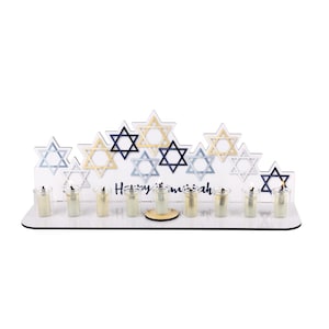 Hanukkah Menorah | Magen David | Star of David | Unique Israeli Hanukkah Art | Wooden Menorah | Designed in Israel