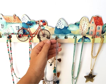 Wall Necklace Hanger | Artistic Jewelry Hooks | Jewelry Display Rack | Jewelry Organizer | Necklace Holder