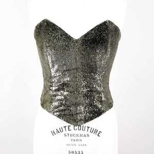 Custom-Made Gold and Black Lurex Velvet Bustier/Corsage & Coat Evening Ensemble