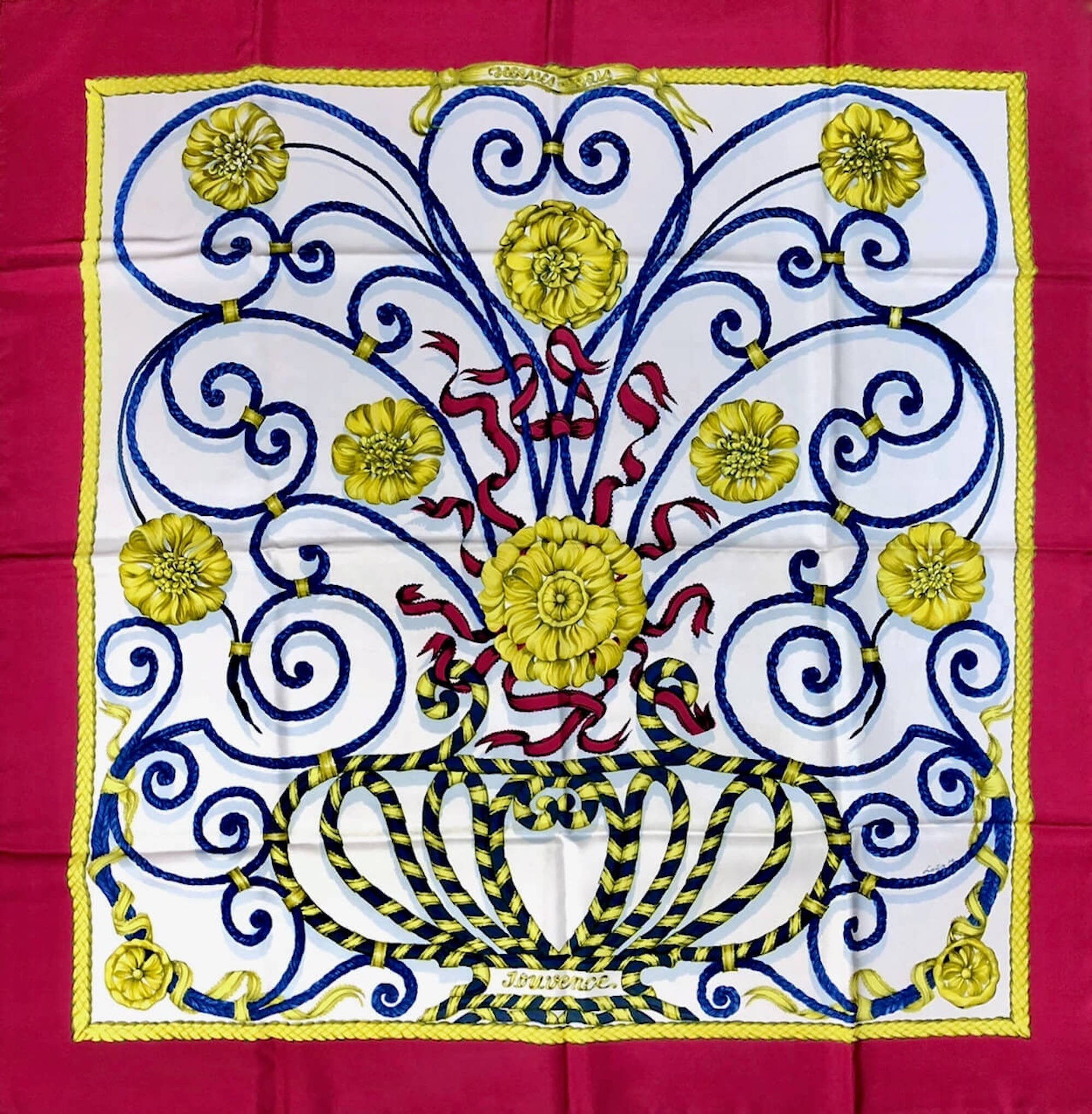 Hermes Silk Twill Scarf “Jeu de Cartes” by Adolphe Jean-Marie