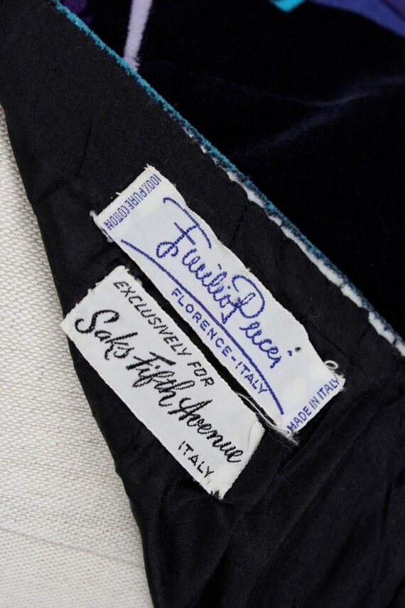 EMILIO PUCCI 1971 “rosa“ Signature Floral Print Black Blue and 