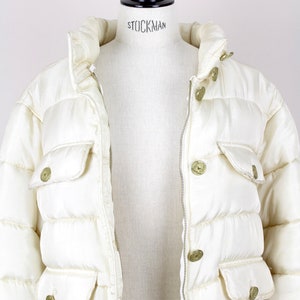 MOSCHINO A/W 1988-89 First Cheap & Chic Collection Off-White Laurel Design Padded Jacket with Hood Size S-M image 7