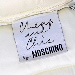 MOSCHINO A/W 1988-89 First Cheap & Chic Collection Off-White Laurel Design Padded Jacket with Hood Size S-M image 9