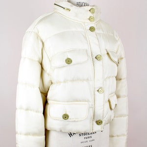 MOSCHINO A/W 1988-89 First Cheap & Chic Collection Off-White Laurel Design Padded Jacket with Hood Size S-M image 3