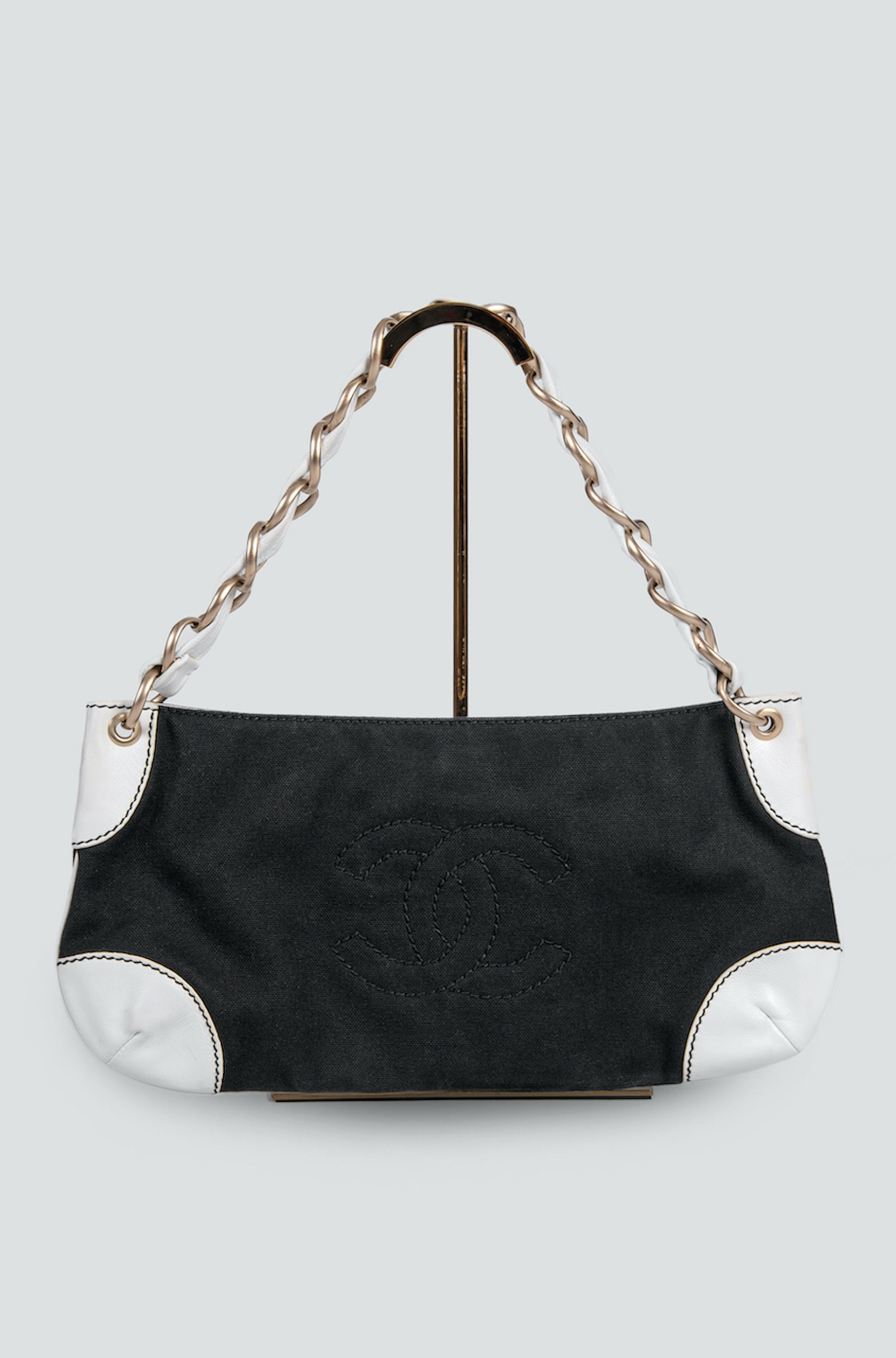 Chanel Cruise Yacht Nautical Beach Black Coated Canvas Tote – House of  Carver