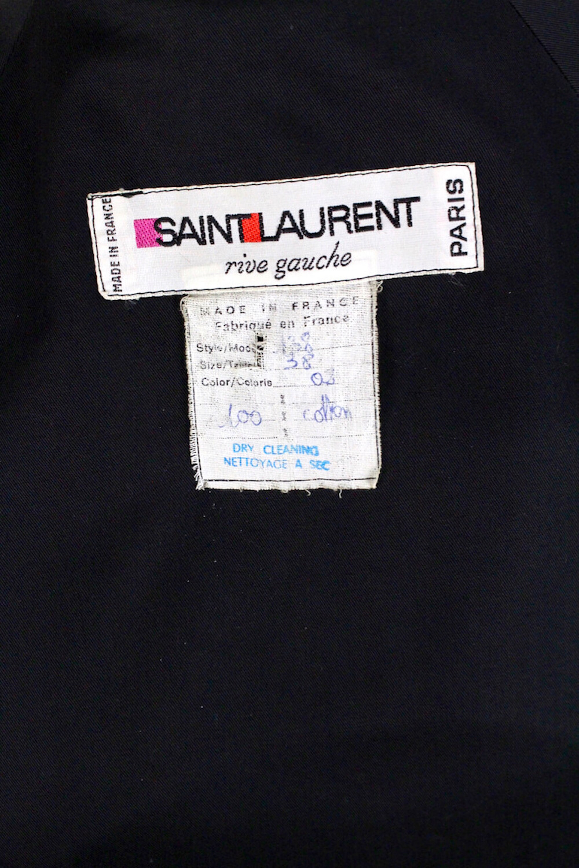 YSL Yves Saint Laurent Rive Gauche Signature Black Cotton | Etsy