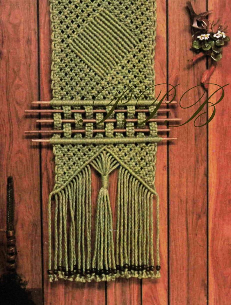 Macrame Wall Hanging Diamond Rod Wall Art Home Decor Etsy
