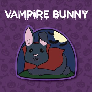 Vampire Bunny Sticker | for car, water bottle, laptop & more | Perfect gift for pet lovers