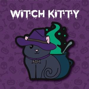 Witch Kitty Sticker | for car, water bottle, laptop & more | Perfect gift for pet lovers