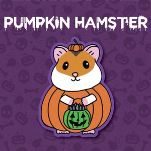 Pumpkin Hamster Sticker | for car, water bottle, laptop & more | Perfect gift for pet lovers