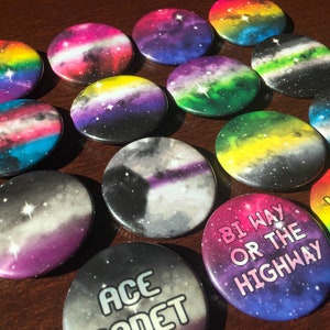 Cosmic Pride Buttons - Choose any LGBTQ+ Flag!