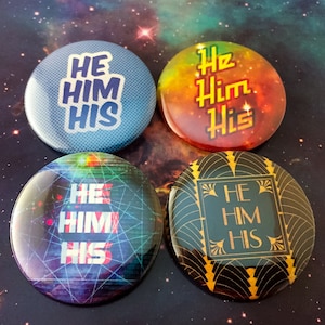 Pronoun 4 Button Set - Custom options available!