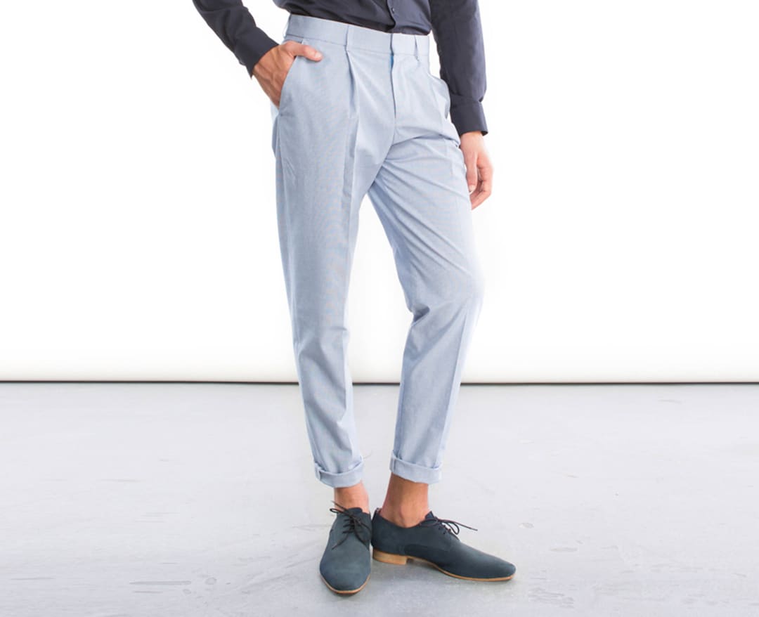 Tailored Pants With Single Front Pleat / Men's Slim Fit Etsy