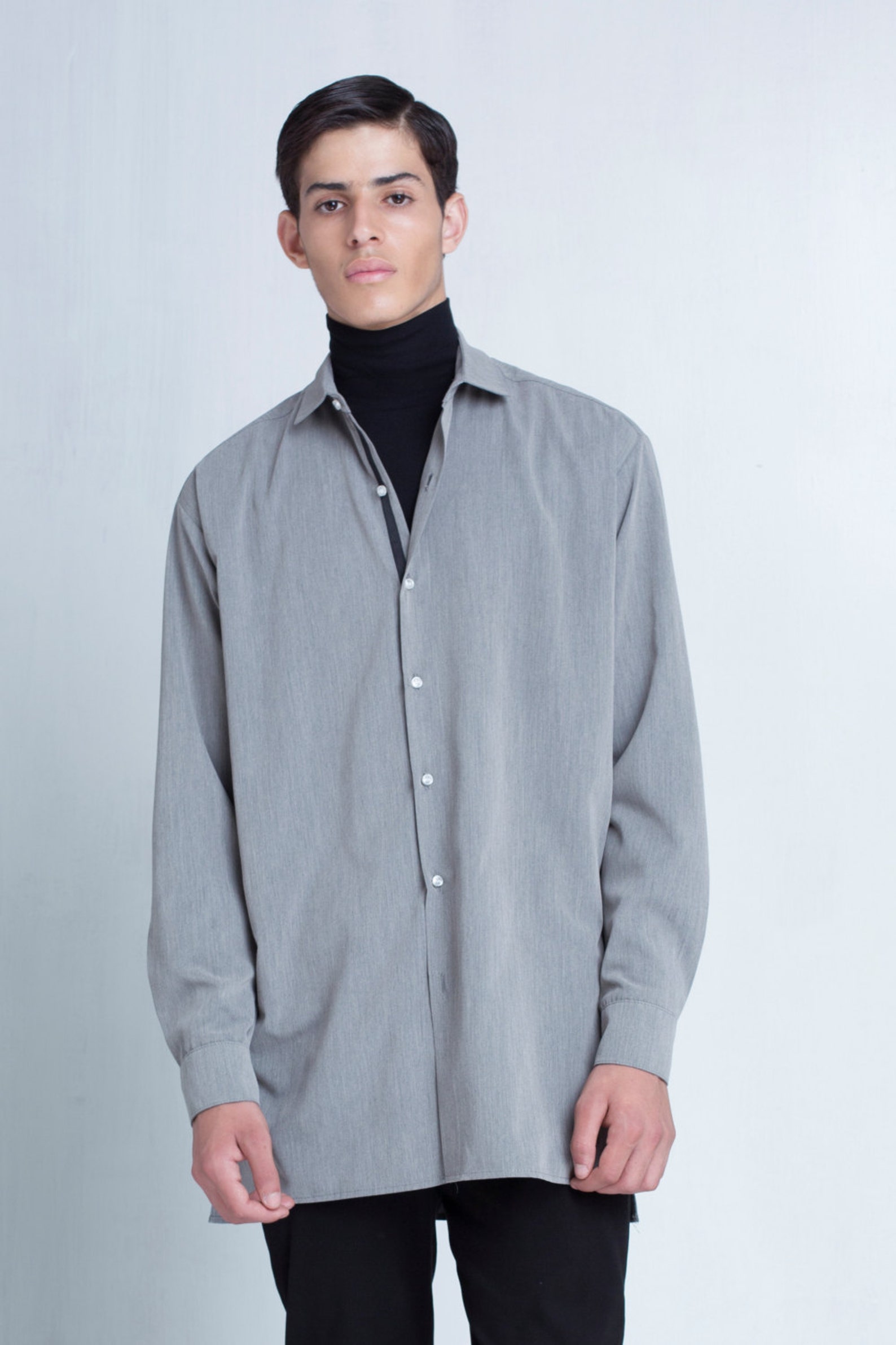 Oversized Shirt With Grosgrain Detail main image 1