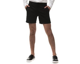 Floral Tailored Shorts / Men's Tailored Shorts in Black Floral Jacquard