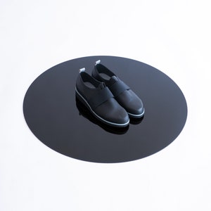 Platform Leather Derby Shoes with Elastic Strap Detail image 3