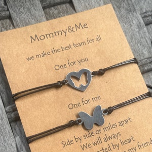 Mommy & Me bracelets | Adorable Mother Daughter Butterfly Jewelry set | Mama and Baby Matching Gift | Parent Child Love and Friendship