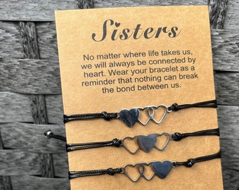 2, 3, 4, 5 Friendship Bracelets | Sisters Matching Gift | Pinky Promise heart Jewelry set Best Friends Family Love Girl Bond sister bracelet