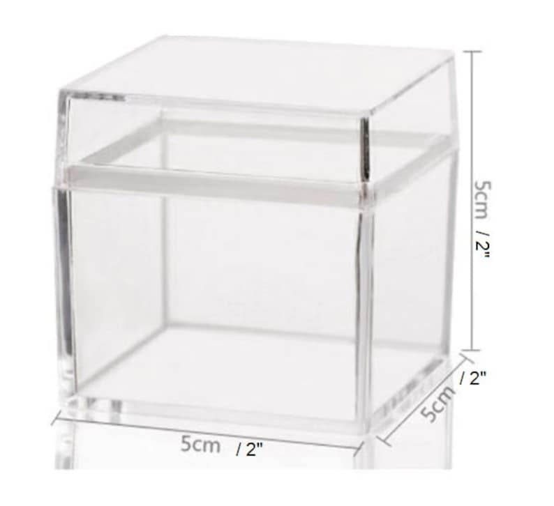 2 Clear Acrylic Favor Boxes Small Plastic Cubes Etsy
