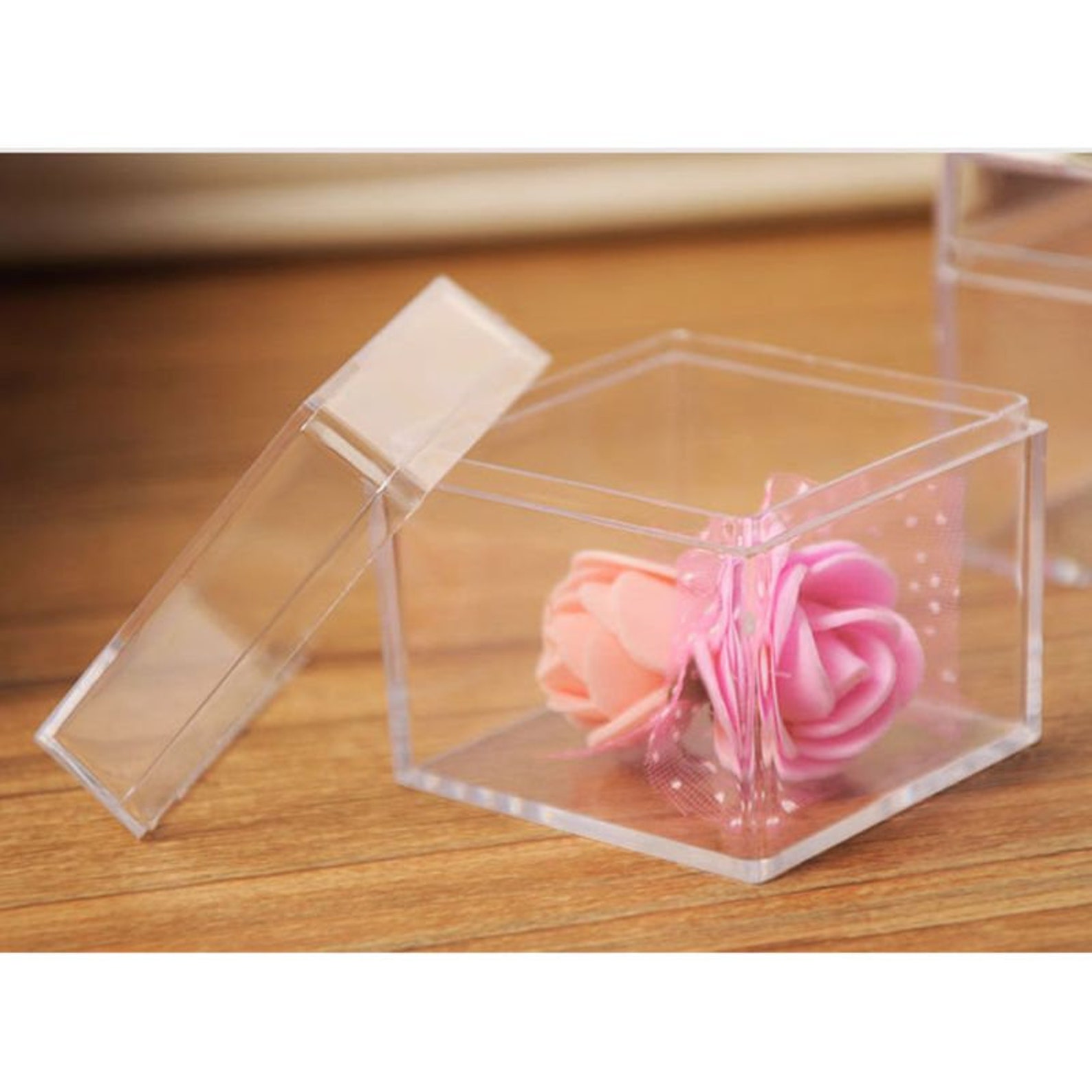 2 clear acrylic Favor Boxes small plastic cubes Etsy