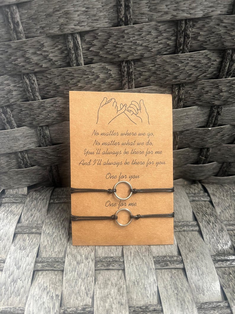 Conjunto de pulseras de la amistad / Conjunto de joyas en blanco y negro Pinky Promise / Regalo a juego para mejores amigas / Amor y amistad unidos Circle of Trust
