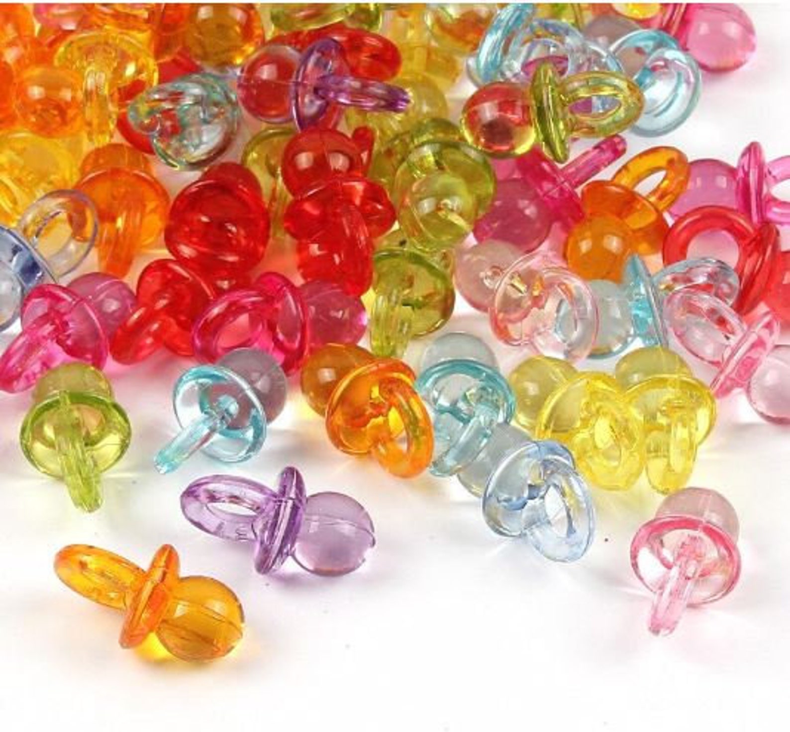 100 Baby Pacifier Charms Shower Rattle Favors and Decor Etsy