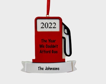 Funny Gas Pump 2022 Christmas Ornament | Personalized Christmas Ornament | Customized family ornament | High Quality Ceramic - Prestrung