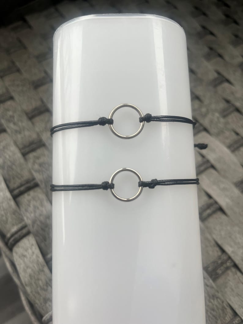 Conjunto de pulseras de la amistad / Conjunto de joyas en blanco y negro Pinky Promise / Regalo a juego para mejores amigas / Amor y amistad unidos imagen 6