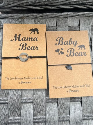 Rhdun Braccialetti Mamma E Figlia 2/3 Pezzi - Coordinati A Cuore Con Biglietto, Regalo Per Festa Della Mamma