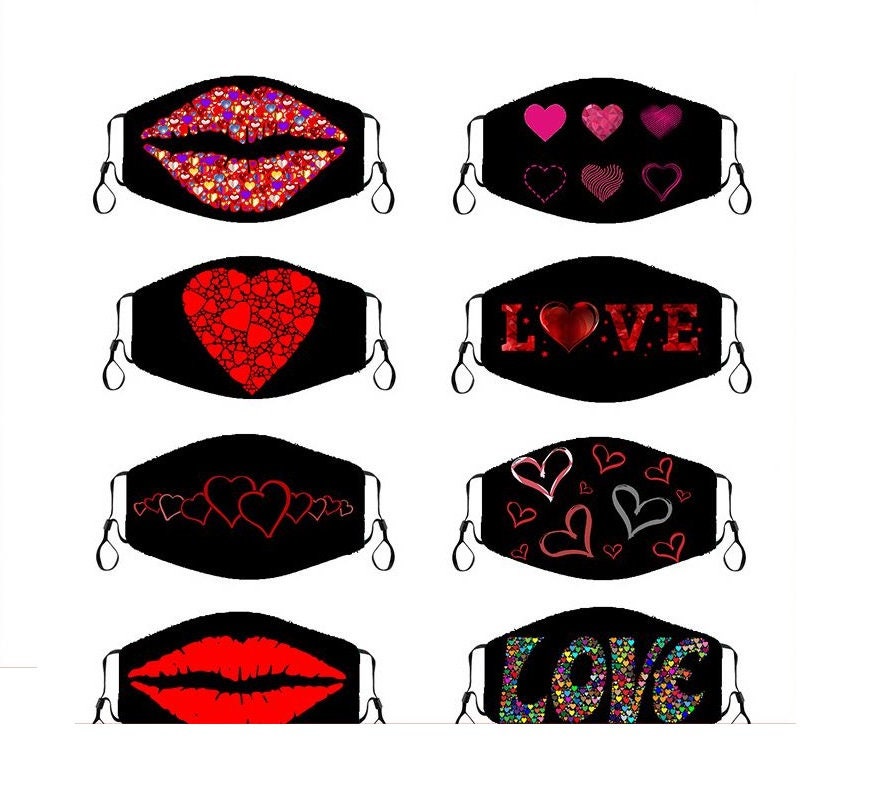 Valentine's Day Mask Love Mask Hearts 2021 Etsy