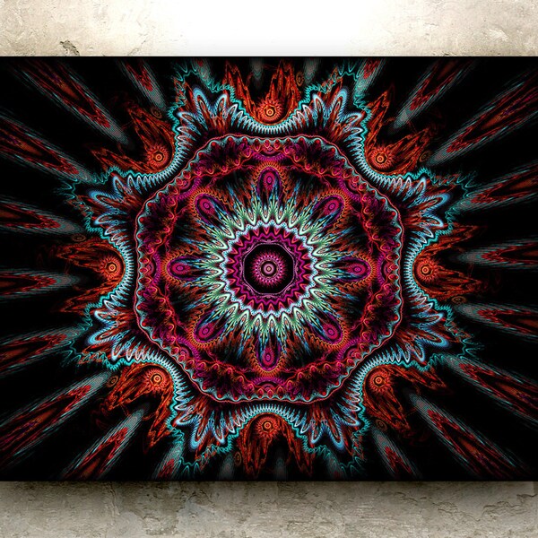 ENTER The BINDI Art - HD Print : sacred geometry, mandala, visionary, psychedelic, chakra, third eye, cellular, metaphysical, portal,