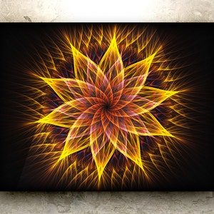 FLORAL RADIANCE Art - HD Print: sacred geometry, fractal, mandala, flower, bloom, elemental, nature, holistic, metaphysical, visionary