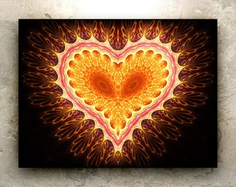 PRAJÑĀPĀRAMITĀ HṚDAYA Art – HD Print: sacred geometry, fractal, mandala, heart, love, metaphysics, spiritual, prayer, sutra, blessing