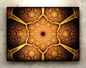 ENTER the HIVE Art - HD Prints: sacred geometry, fractal, mandala, nature, elemental, honeybee, pollination, hexagonal, flower, psychedelic