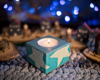 Candle holder, tea light holder, stars, Christmas decor, 4 cm height