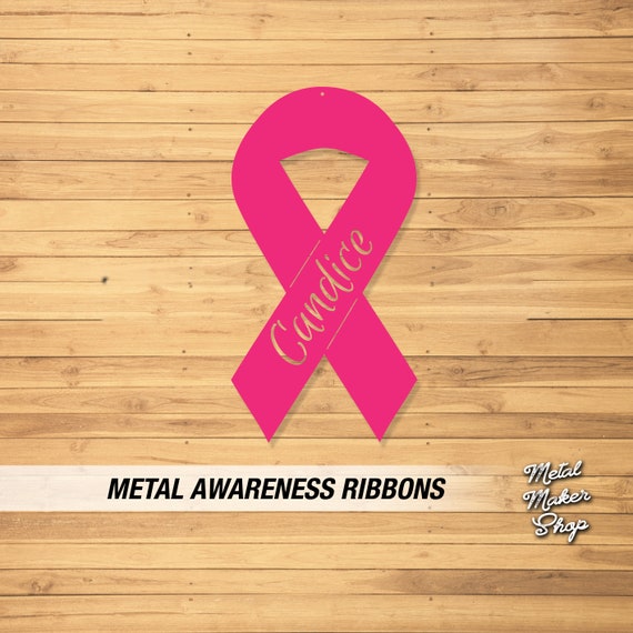 Breast Cancer Awareness Sign, Awareness Ribbon, Cancer Ribbon, Custom Metal Sign, Metal Name Sign, Metal Sign, Metal Wall Art, | S179