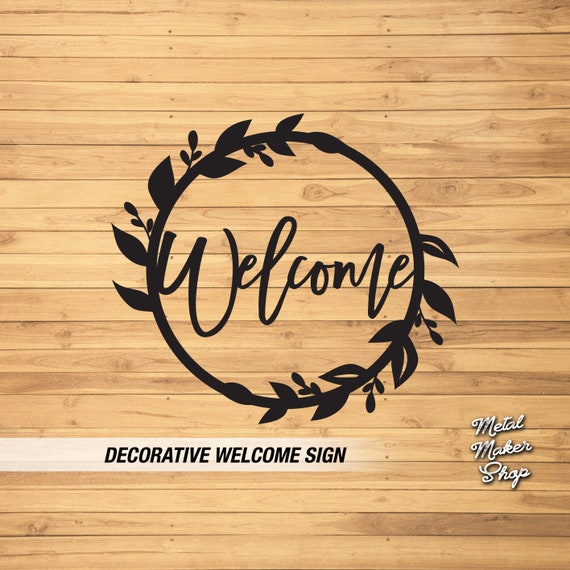 Welcome Sign with floral design, Welcome gift, Wedding Welcome Sign, Airbnb Welcome Sign, Metal Sign | S203