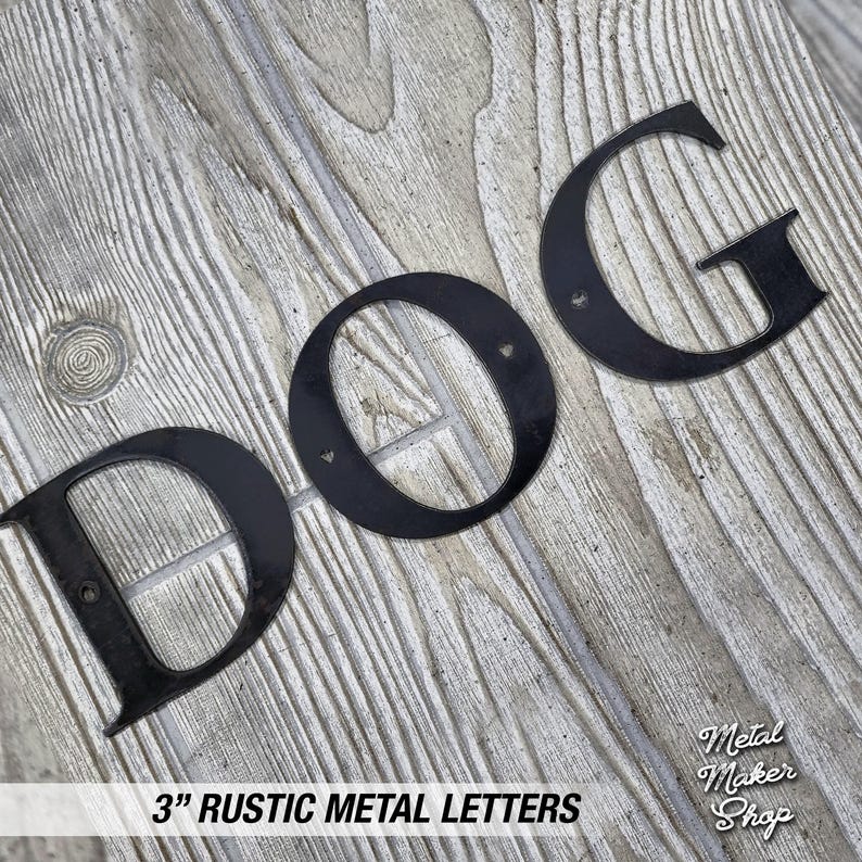 Rustic Metal Letters & Numbers, Serif Font - Etsy
