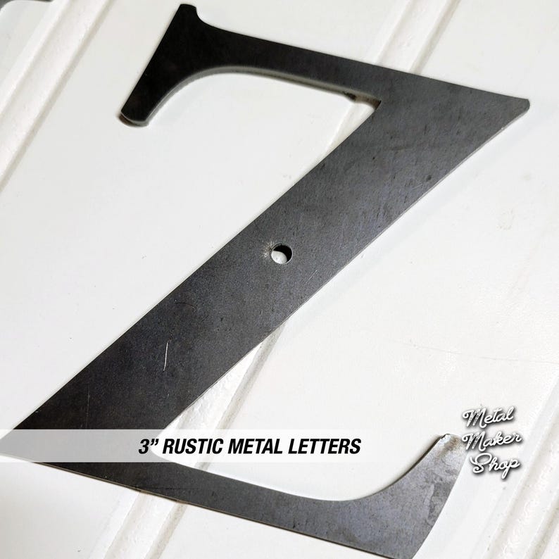Rustic Metalic Letter Rustic Metal Letters & Numbers, Serif Font - Etsy