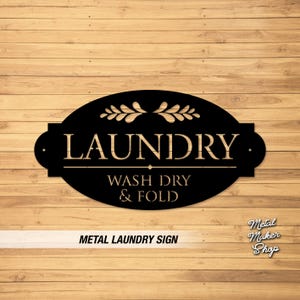 Laundry Room Sign, Laundry Sign for Door, Laundry Sign Farmhouse, Metal Sign, Black Laundry Sign