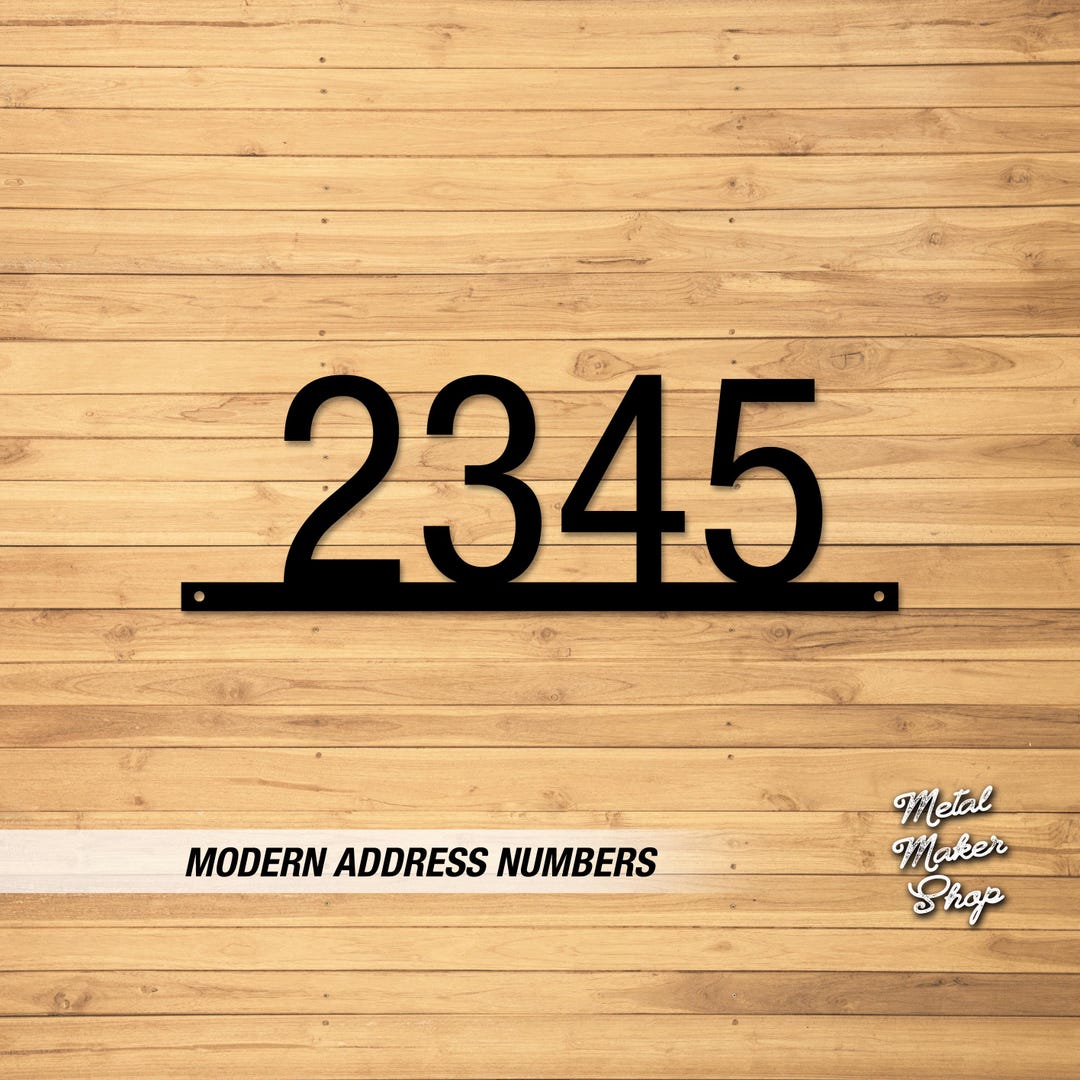 Metal Address Number Sign: Modern Deco Street Name - Etsy