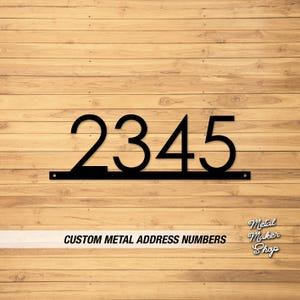 Modern Metal Address Numbers: Horizontal Outdoor Sign