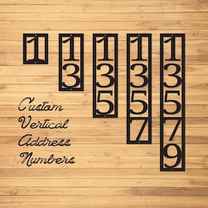 Vertical Metal Address Numbers: Modern Outdoor Home Sign