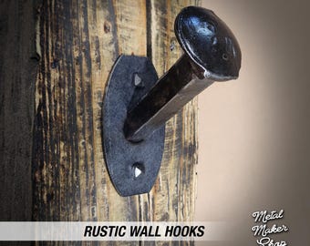 Gancho de clavo de ferrocarril, decoración industrial de estilo rústico