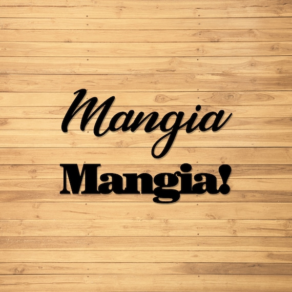 Mangia, Metal Kitchen Sign, Metal Name Sign, Metal Signs, Free Shipping