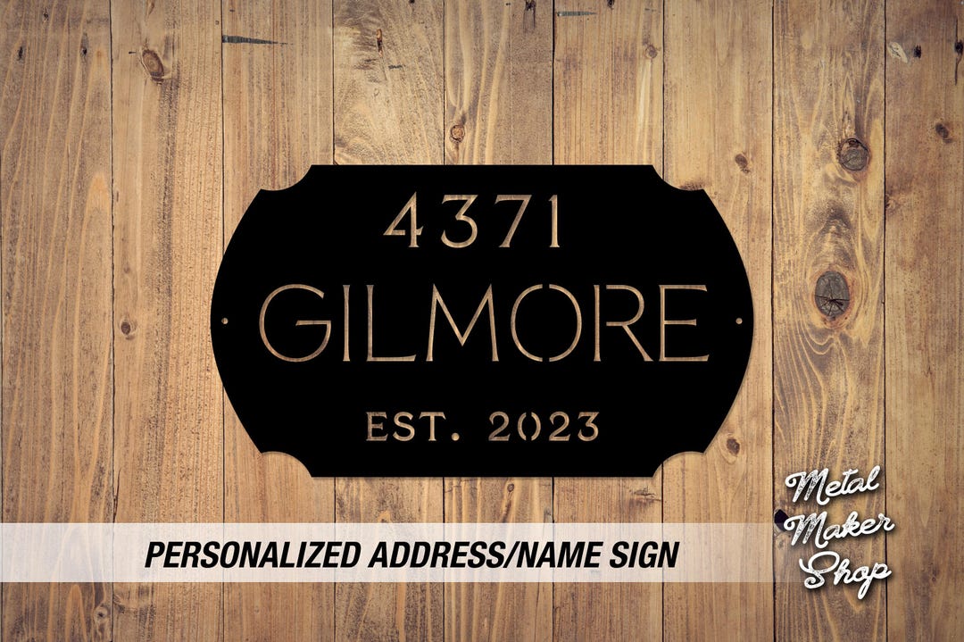 Personalized Metal Address Sign: Custom Name, Established Date - Etsy