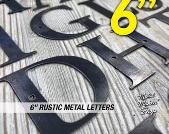 Rustic Metal Letters - 6 inch Raw Steel - Craft & DIY