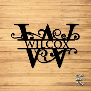 Custom Metal Family Name Sign: Decorative Monogram Wall Art