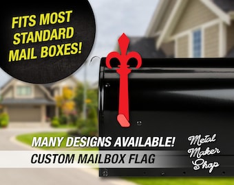 Fleur De Lis Mailbox Flag: Aluminum Decorative Mailbox Decor