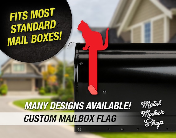 Cat Mailbox Flag, Decorative Mailbox Flag, Decorative mailbox Décor, Metal Cat Mailbox Decoration | S182CAT
